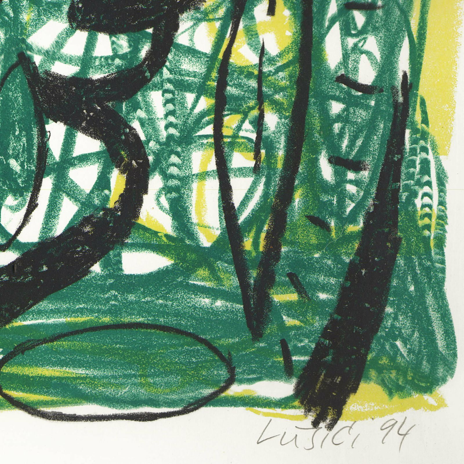 Lively Picasso Esque Signed Low Edition Lithograph: Dietrich Lusici , “Untitled”, 1994 photo for sale