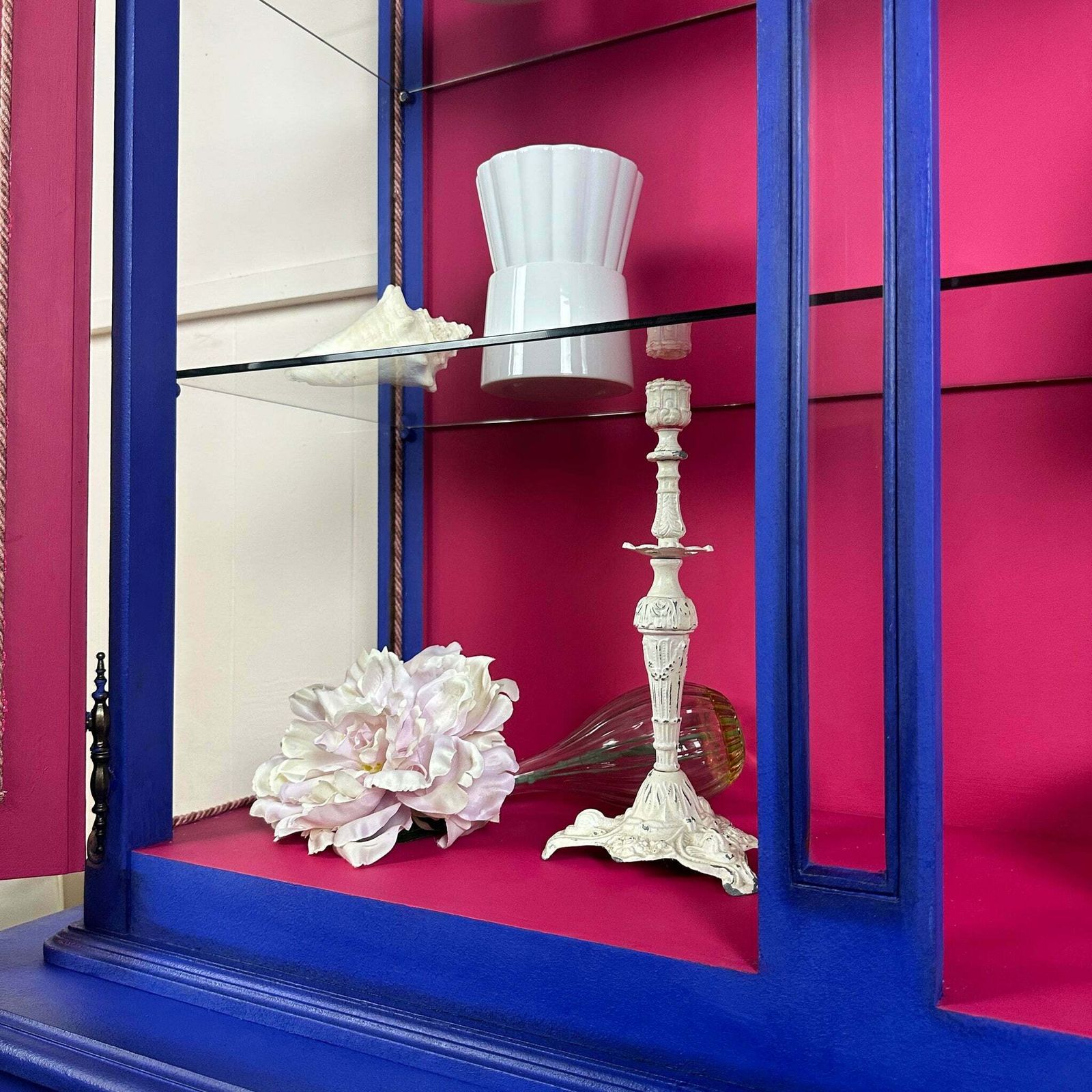 photo furniture French Antique Display Cabinet Higly Decorated With Carvings Bright & Bold Statement Piece
