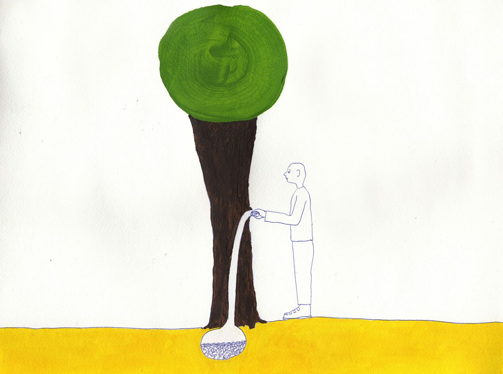 Naive/Visionary Contemporary Signed Drawing: Bertold Stallmach, “Untitled (Vending Machine Tree) ”, 2009 photo furniture