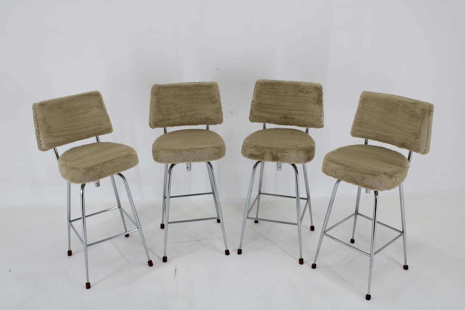 1960s Set Of Four Restored Bar Chairs, Czechoslovakia photo for sale