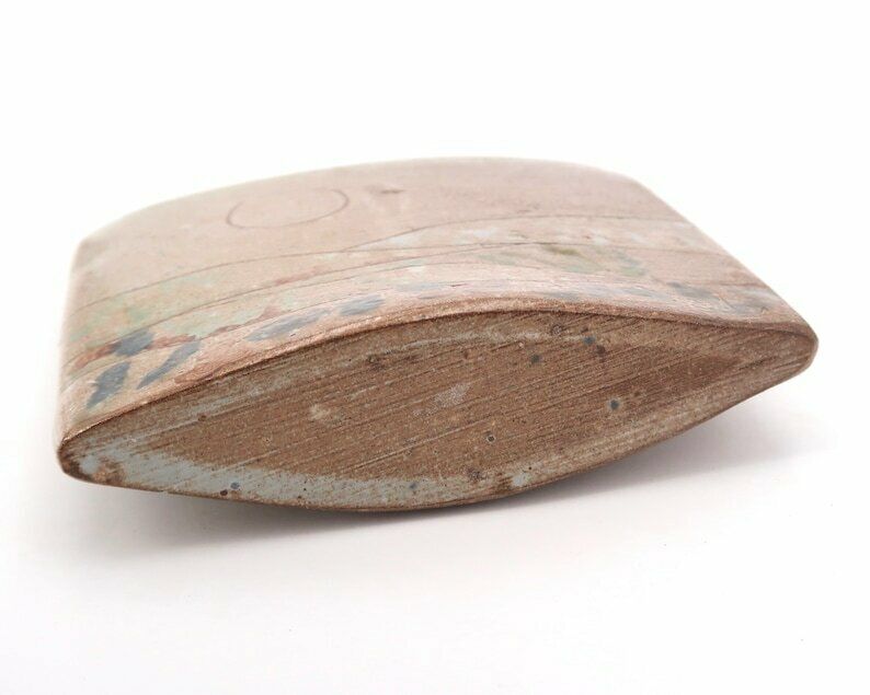 Franse Keramische Vaas, Landschapsdecor, Jaren 1970 / Studio Aardewerk, Bruin, Beige photo buy