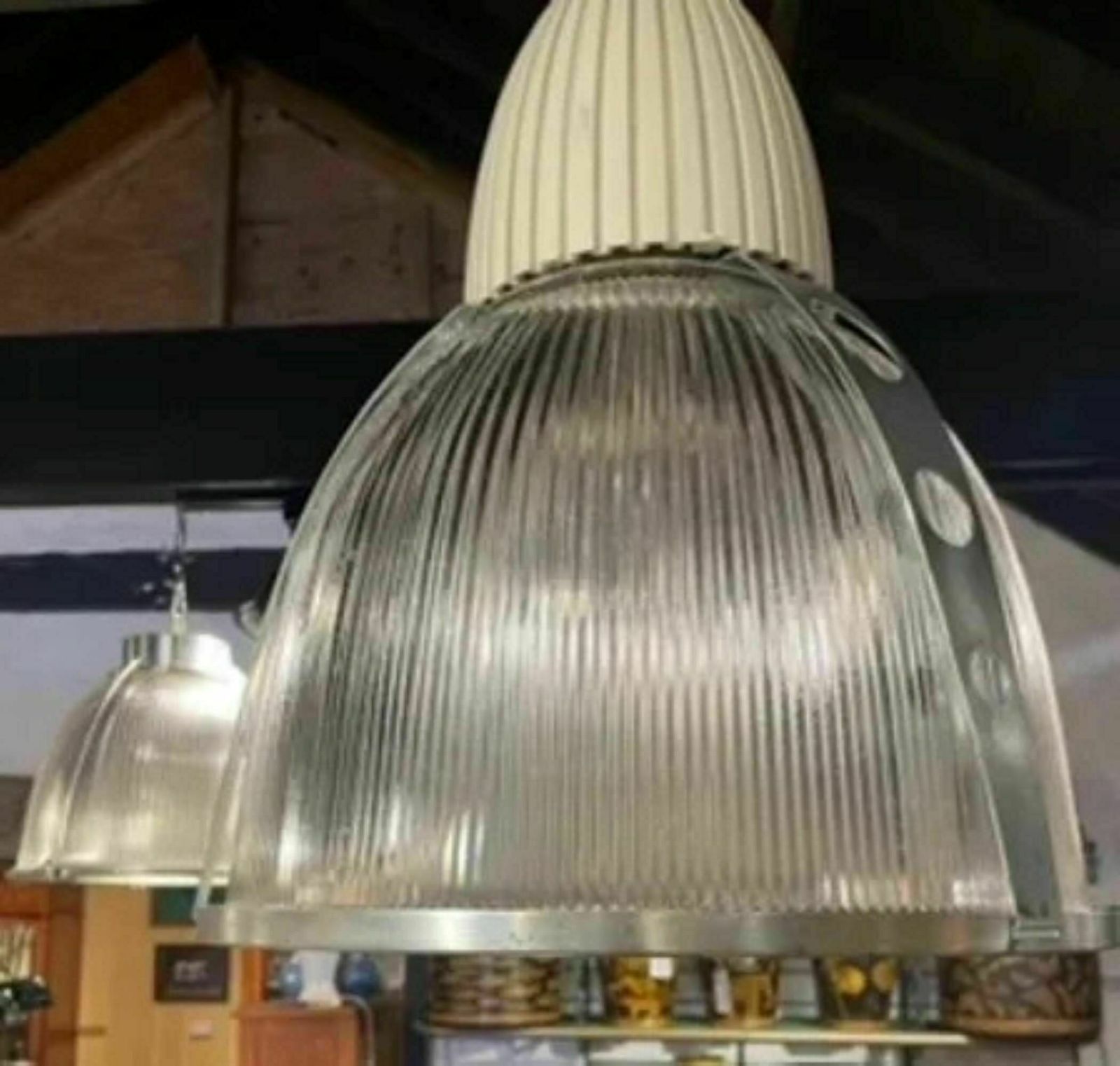 A Set Of Three Large Hanging Pendant Lamps From The Concorde Factory (1940s) photo furniture