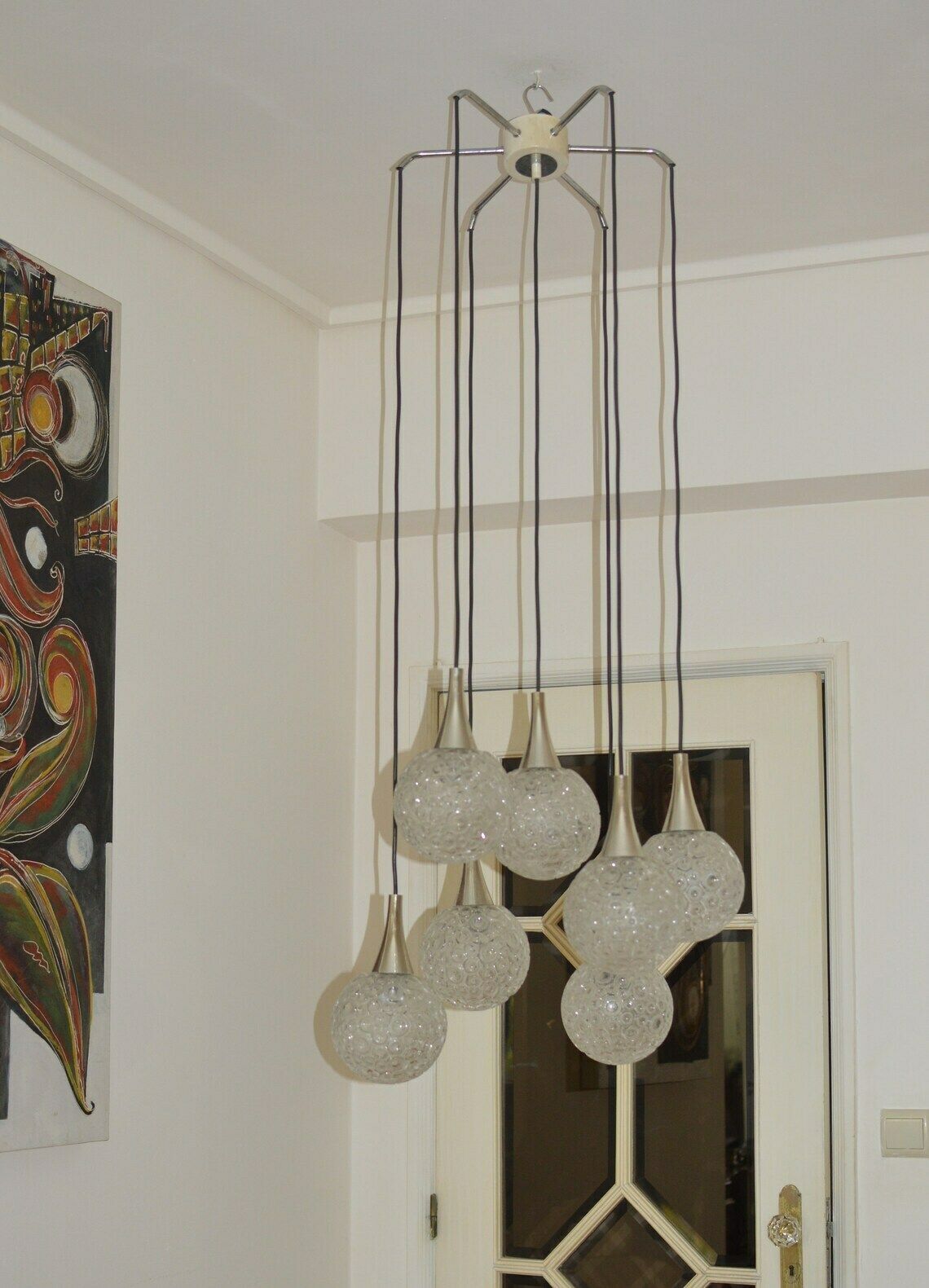 Lamp Mid Century Space Age Cascade Sputnik Chandelier 1970. Original photo 492.0
