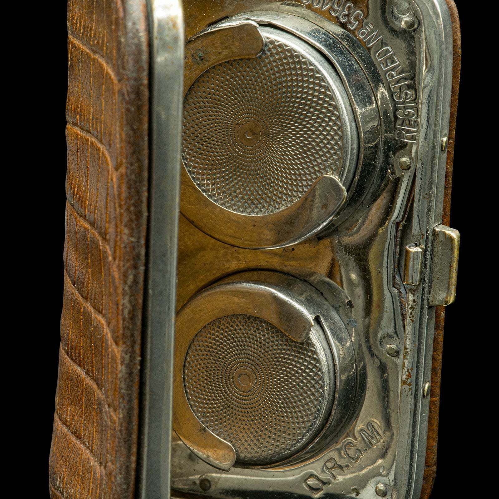 Antique Gentleman's Money Clip, German, Leather, Pocket Coin Holder, Edwardian photo vintage