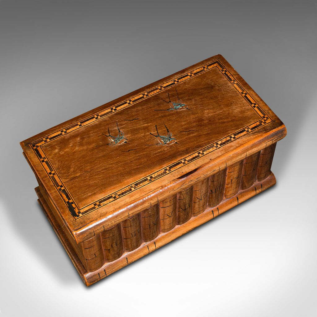 photo furniture Antique Ladies Vanity Box, Italian, Olive Wood, Keepsake, Jewellery, Sorrento