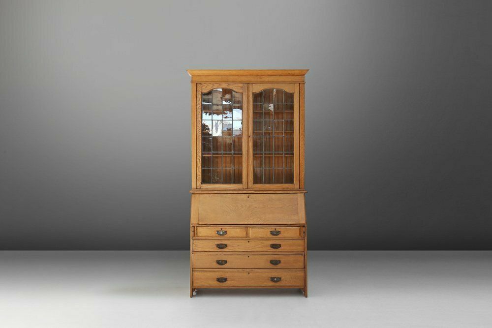English Arts And Crafts Secretary Bookcase, 1910s