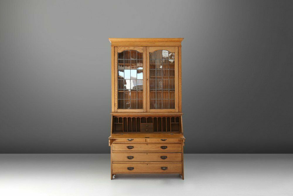 English Arts And Crafts Secretary Bookcase, 1910s photo for sale