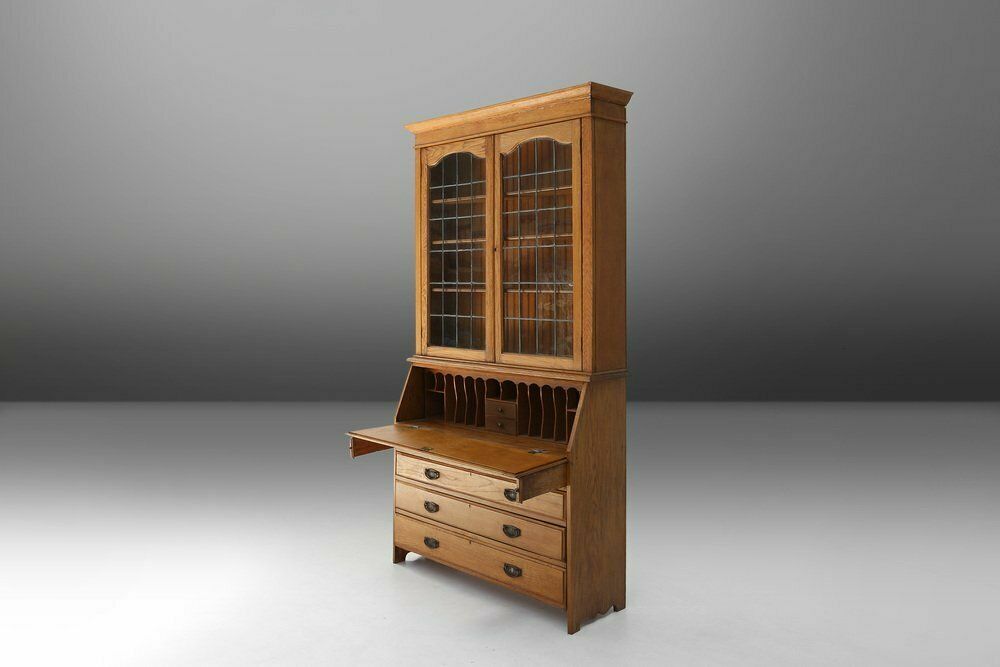 English Arts And Crafts Secretary Bookcase, 1910s photo vinterior