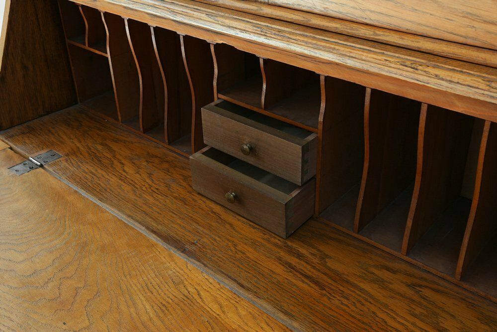 photo vintage English Arts And Crafts Secretary Bookcase, 1910s
