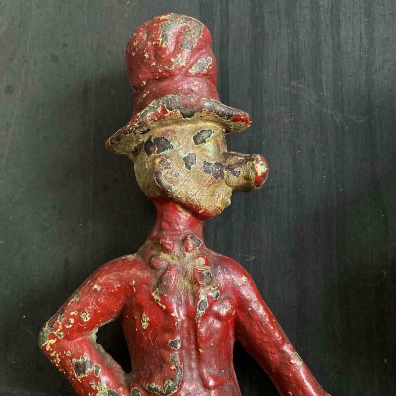 Pair Of Cast Iron Door Stops   Ally Sloper And Wife photo for sale