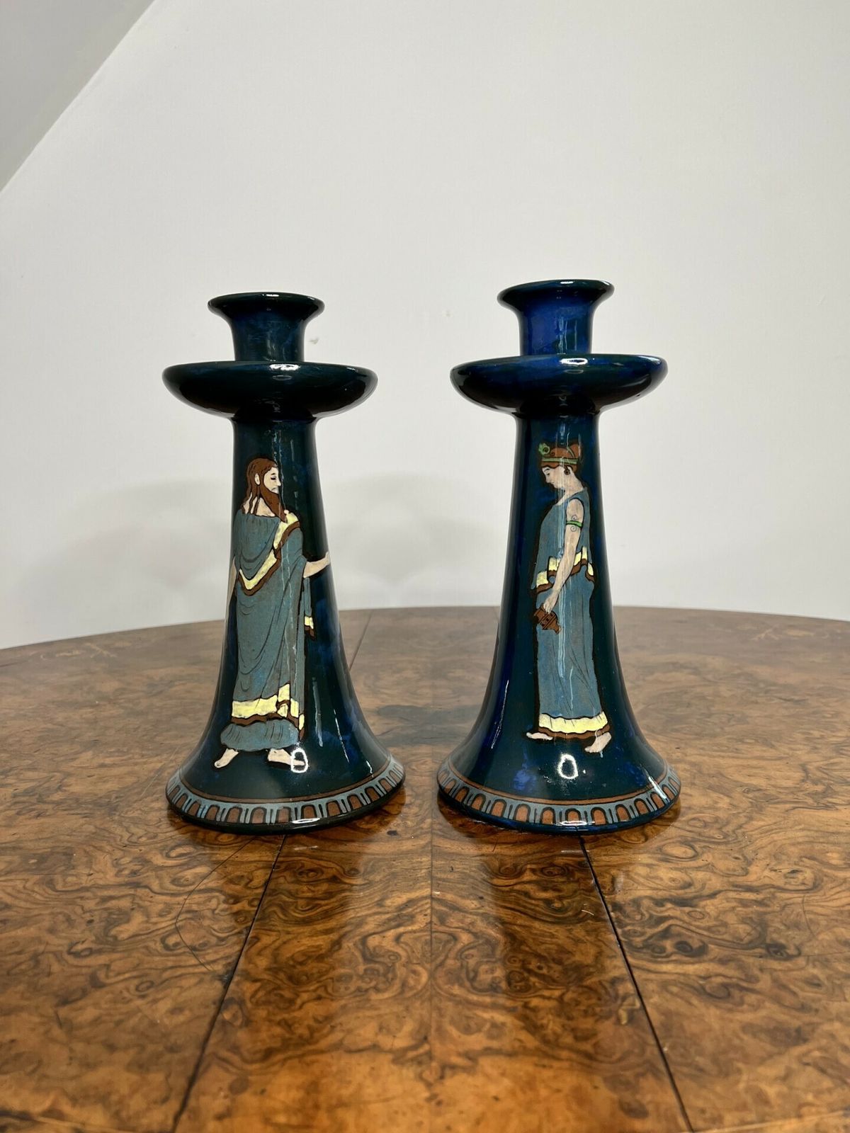 Wonderful Pair Of Antique Decoro England Candlesticks