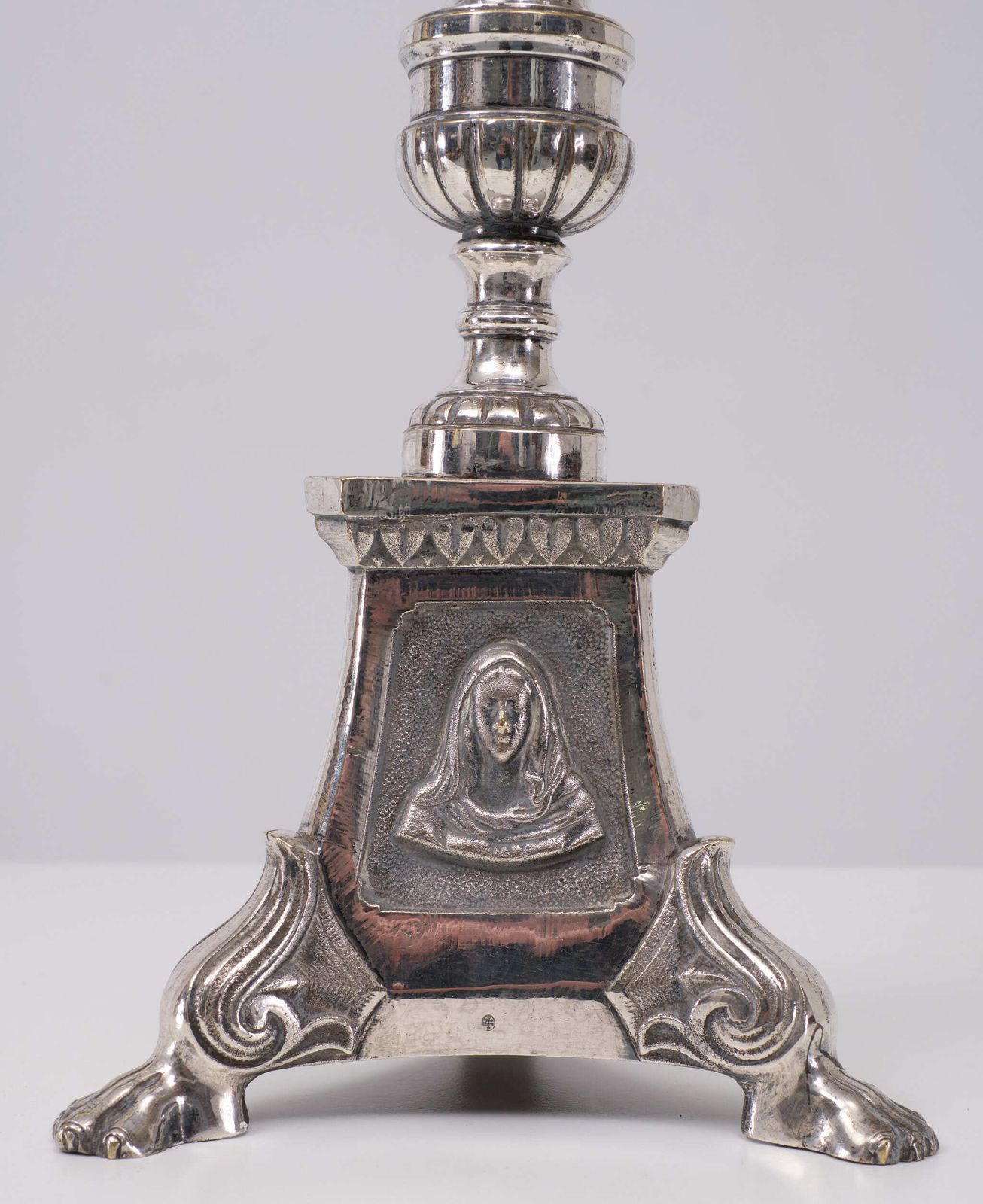Antique Silver Plated France Church Candle Sticks 1850s photo for sale