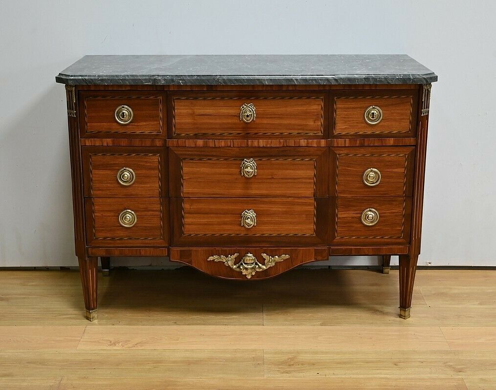 Important Louis XVI – 18th Century Writing Chest Of Drawers