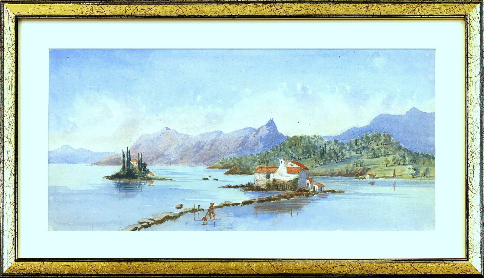 Watercolour Of A Loch Or Lake View