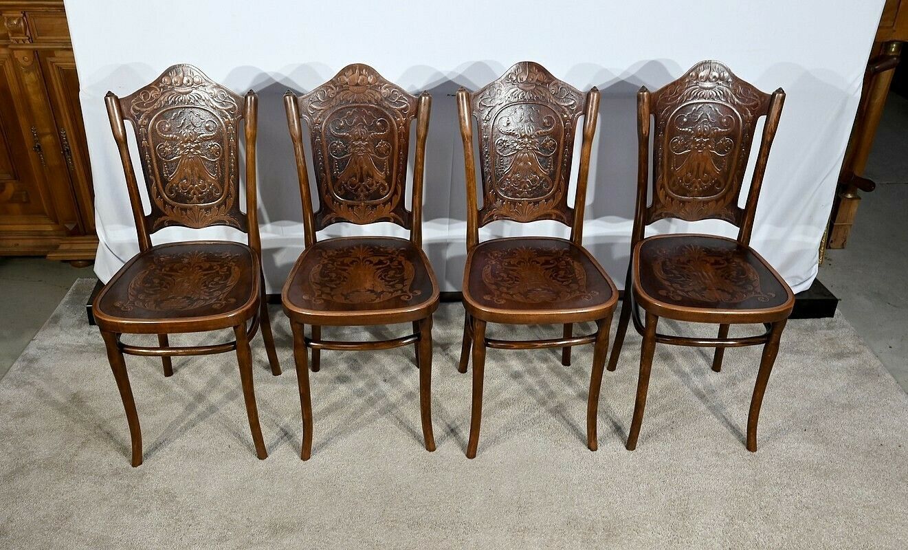 Suite Of Four Chairs N°67 By Jacob & Josef Kohn – 1900 photo furniture