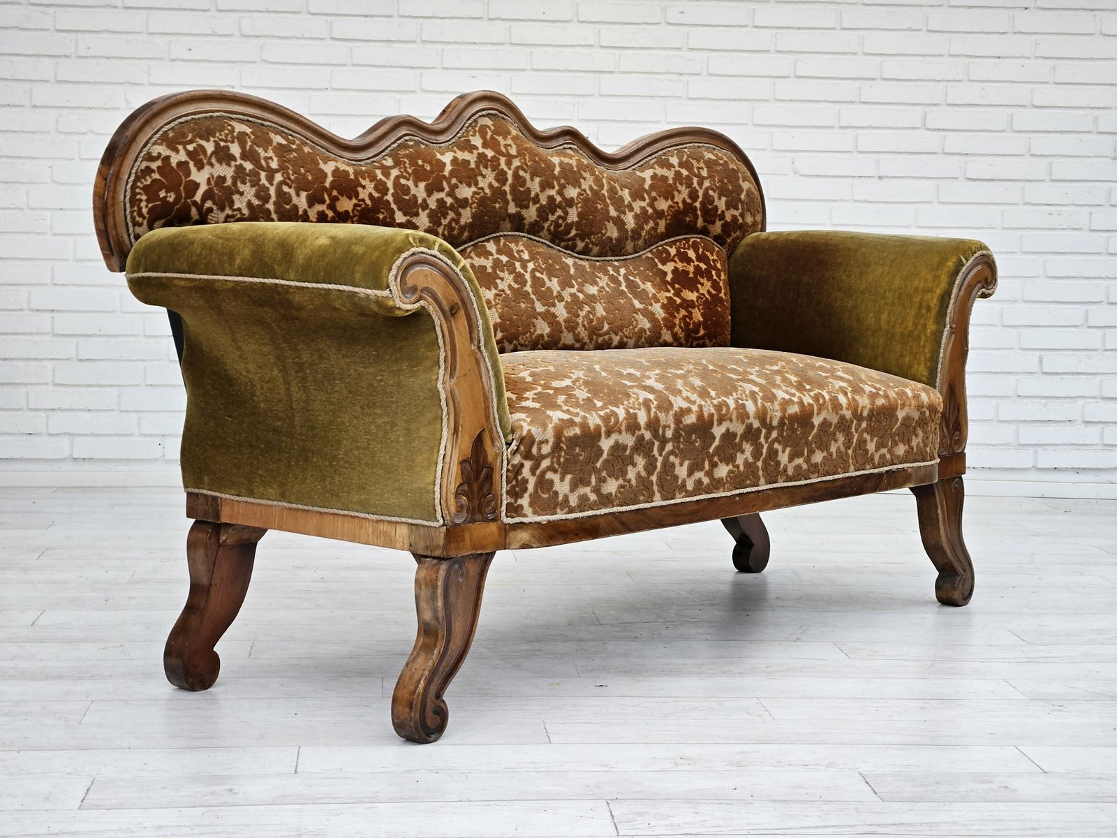1930s, Danish 2 Seater Sofa, Ash Wood, Original Condition. photo furniture