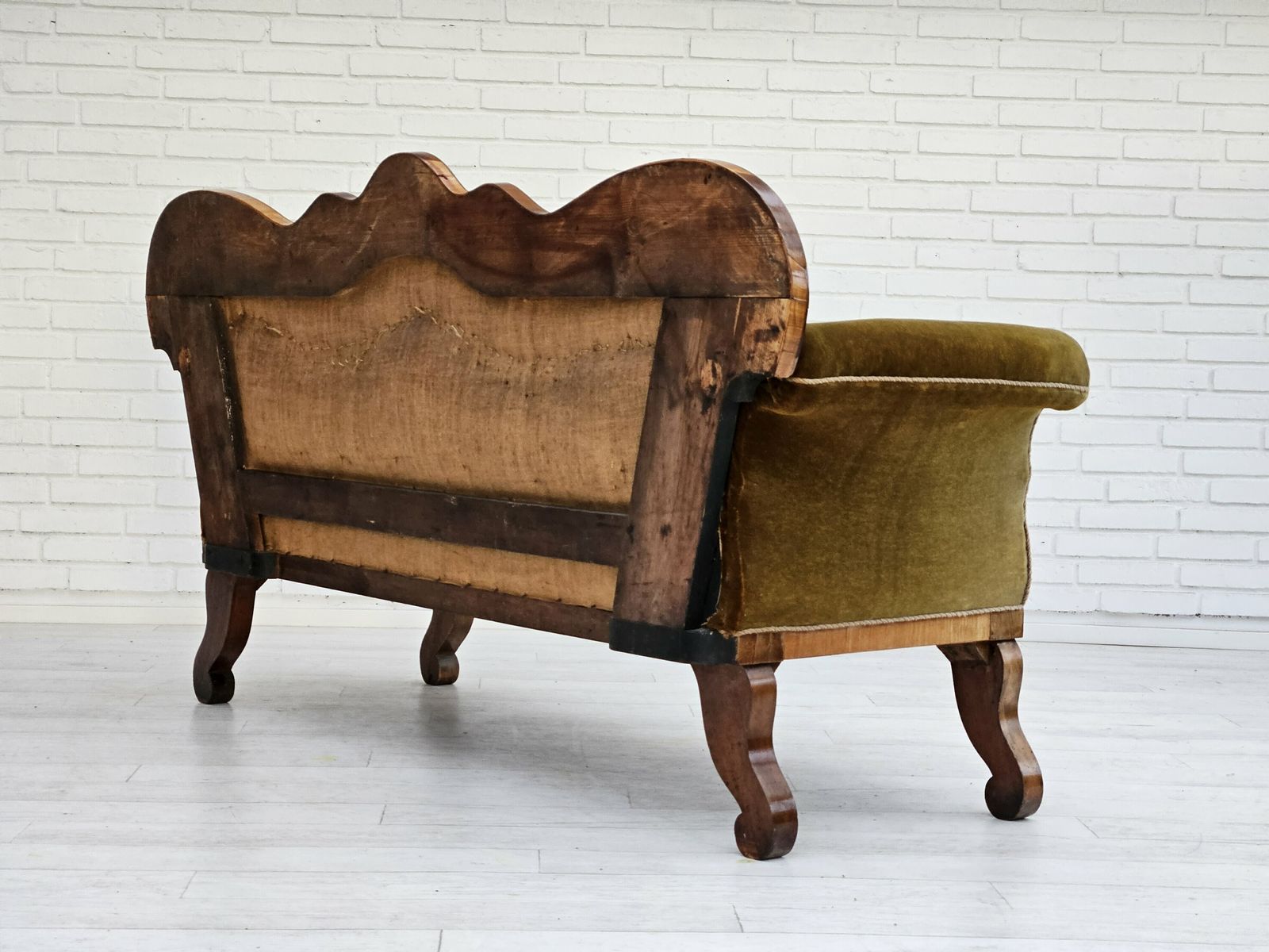 photo for sale 1930s, Danish 2 Seater Sofa, Ash Wood, Original Condition.