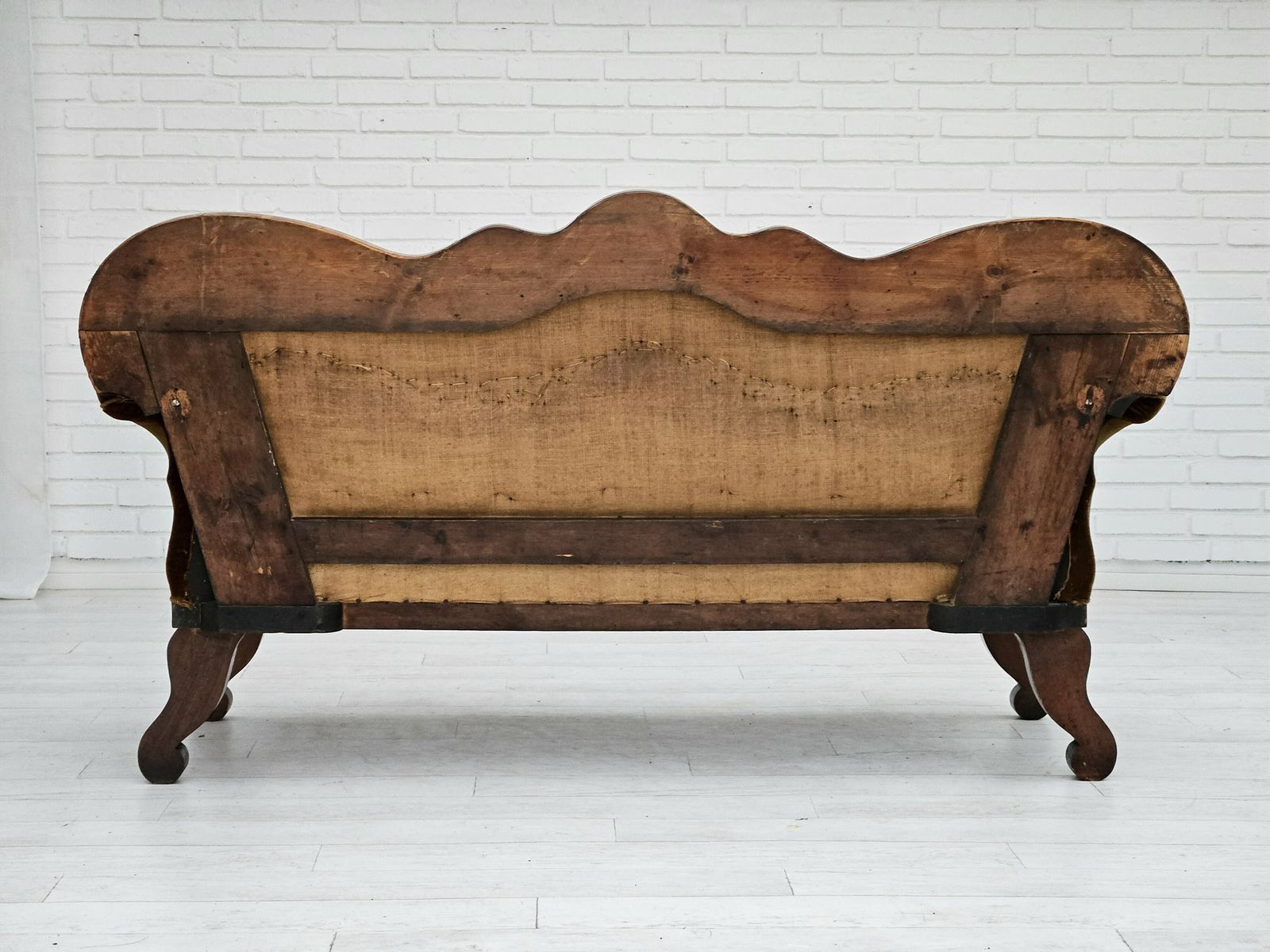 Furniture 1930s, Danish 2 Seater Sofa, Ash Wood, Original Condition. photo