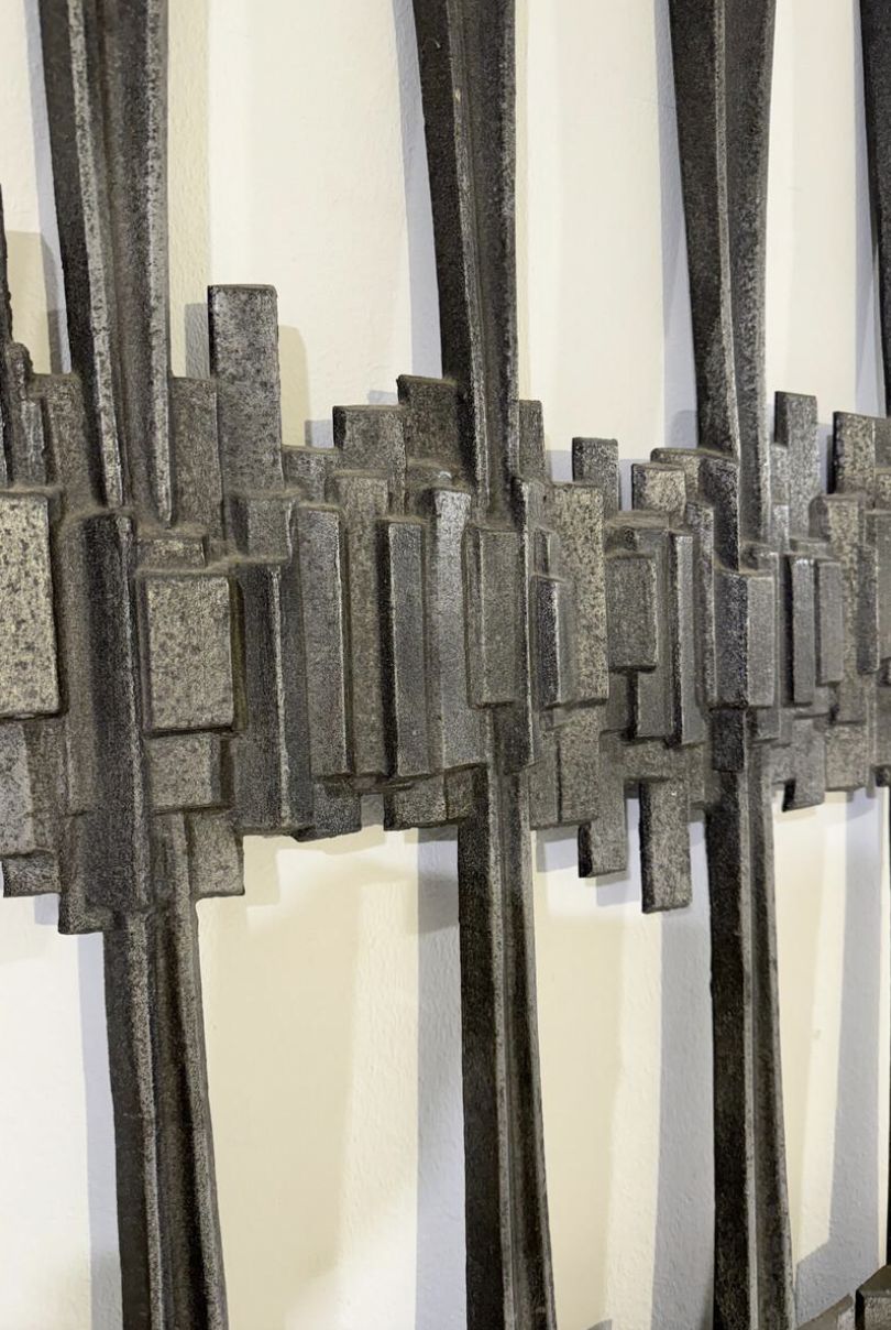 Mid Century Modern Wrought Iron Wall Decoration photo for sale
