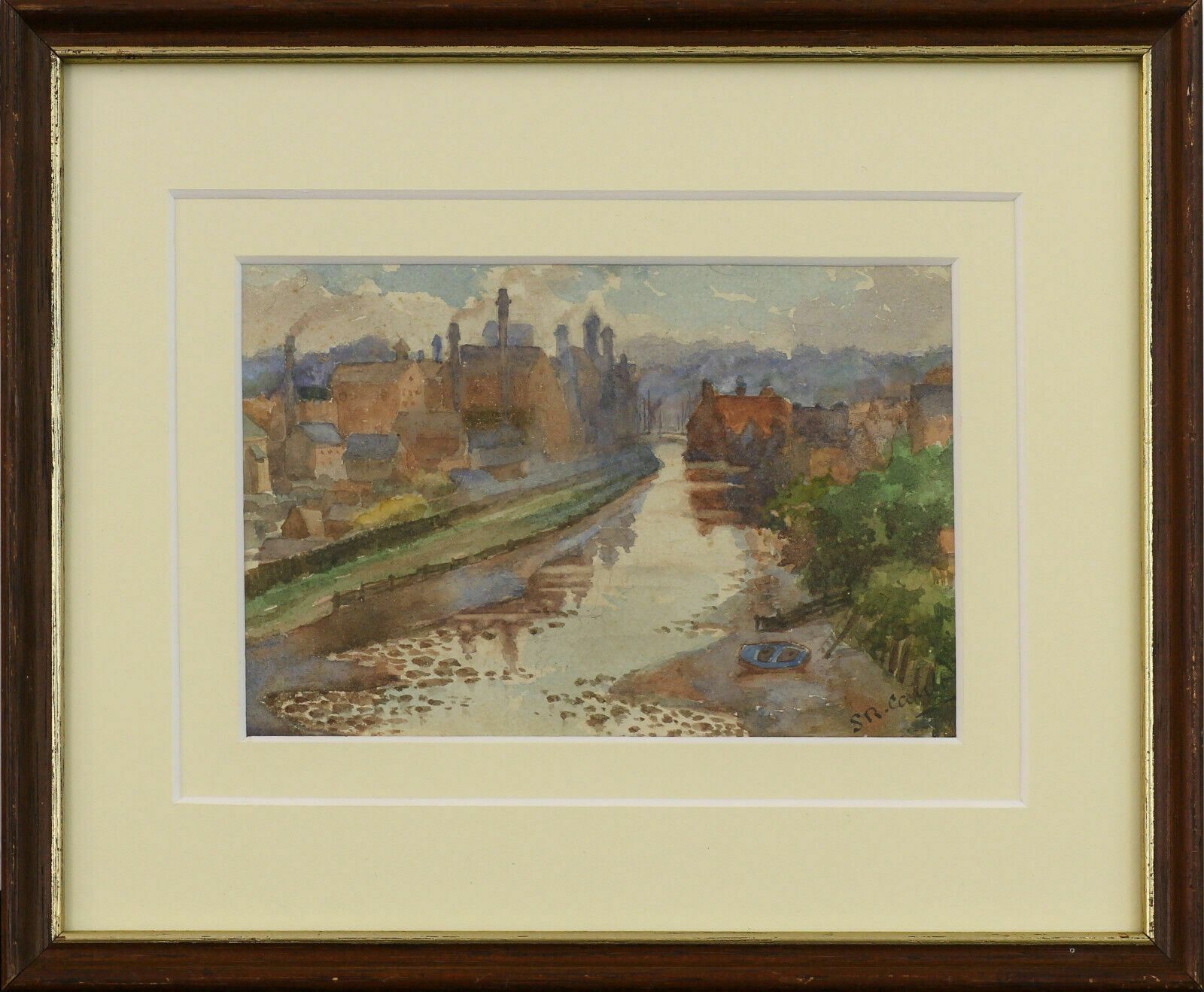 Watercolour By Susan Ruth Canton. Riverside View, Possibly Potteries Area