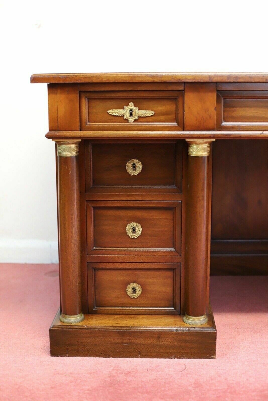 Fine French Empire Style Mahogany Twin Pedestal Desk photo 3000.0