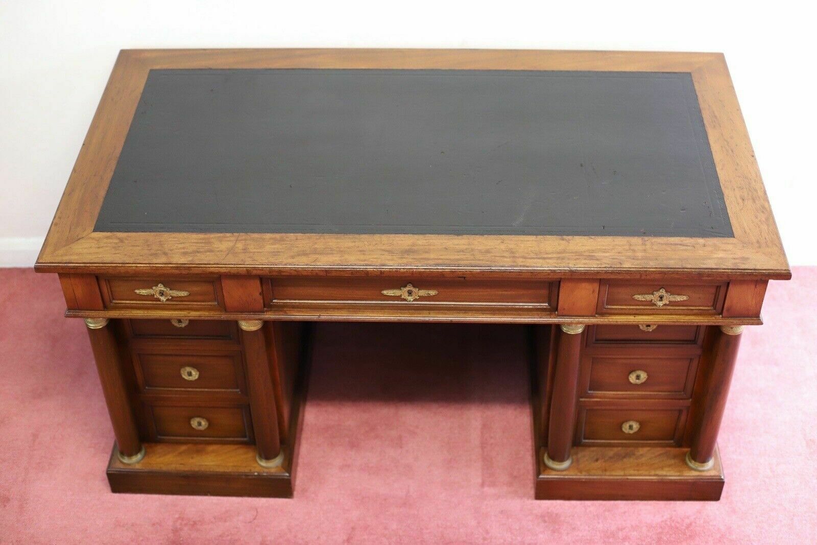 Fine French Empire Style Mahogany Twin Pedestal Desk photo buy