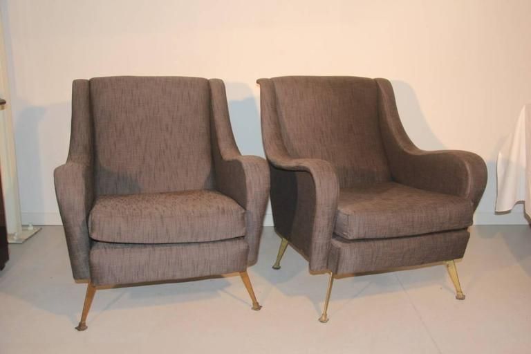 Pair Of Mid Century Italian Design Armchairs Marco Zanuso Style photo Furniture