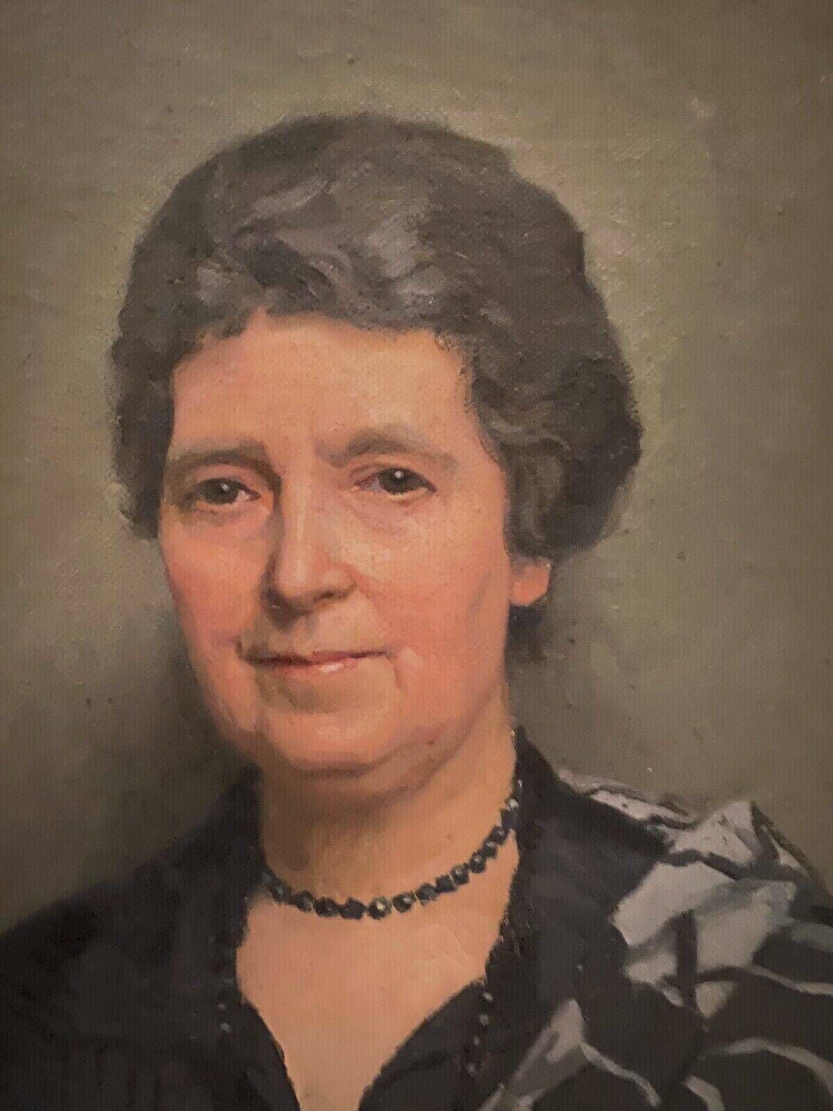 Oil On Canvas "Portrait Of A Woman" By Dequene Albert 20th Century photo for sale