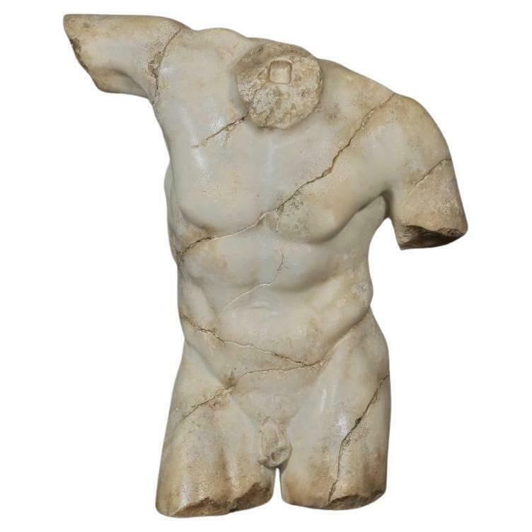 Beautiful Antique Bust Of A Warrior In The Roman Style, 20th Century.