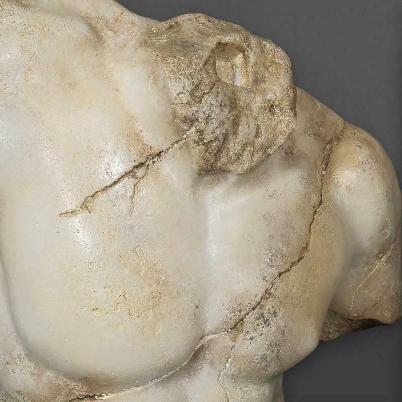 Beautiful Antique Bust Of A Warrior In The Roman Style, 20th Century. photo furniture