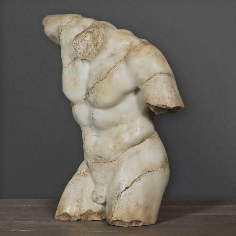 Beautiful Antique Bust Of A Warrior In The Roman Style, 20th Century. photo Art