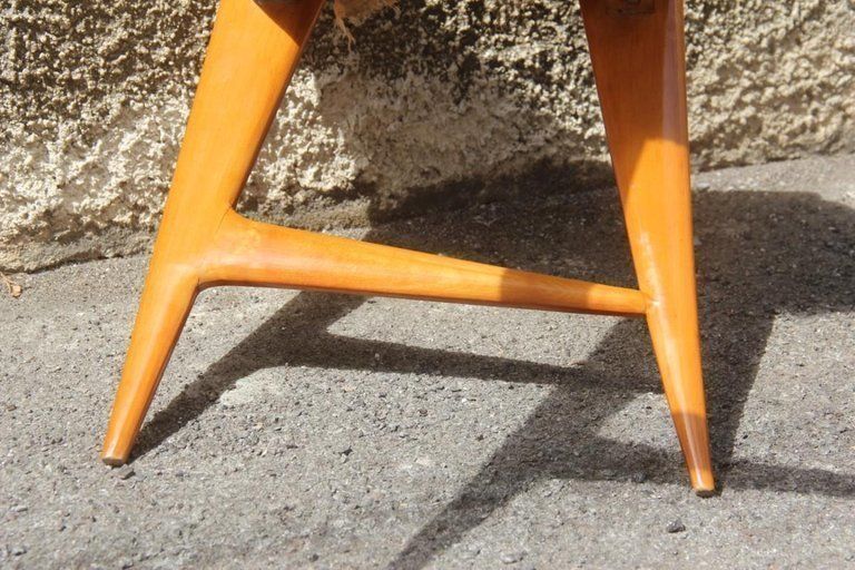 1950s Italian Bench In Maple And Minimalist Faux Leather Dassi Milano photo buy