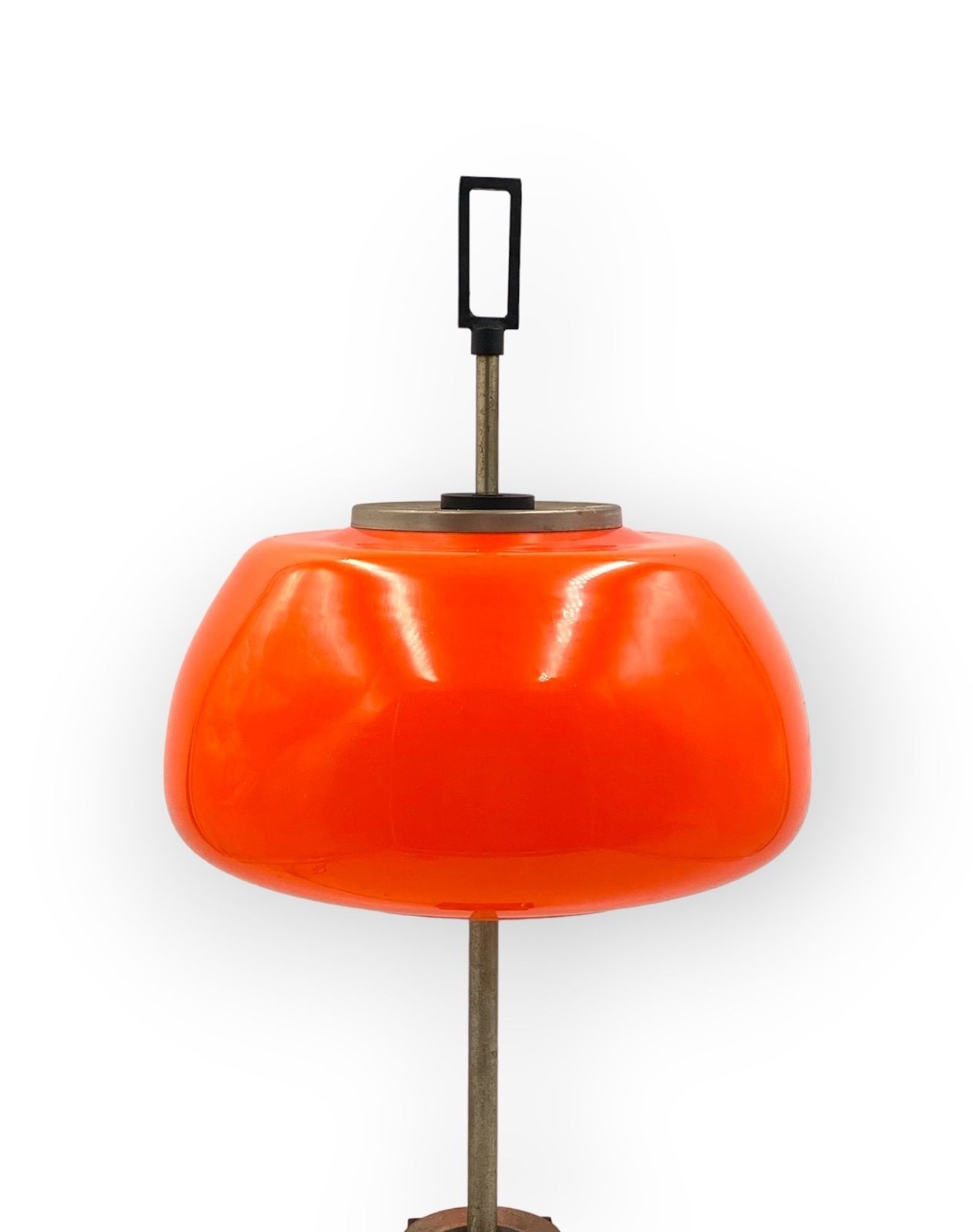 Oscar Torlasco, Orange Glass Table Lamp, Prod. Lumi, 1960 Ca. photo vintage