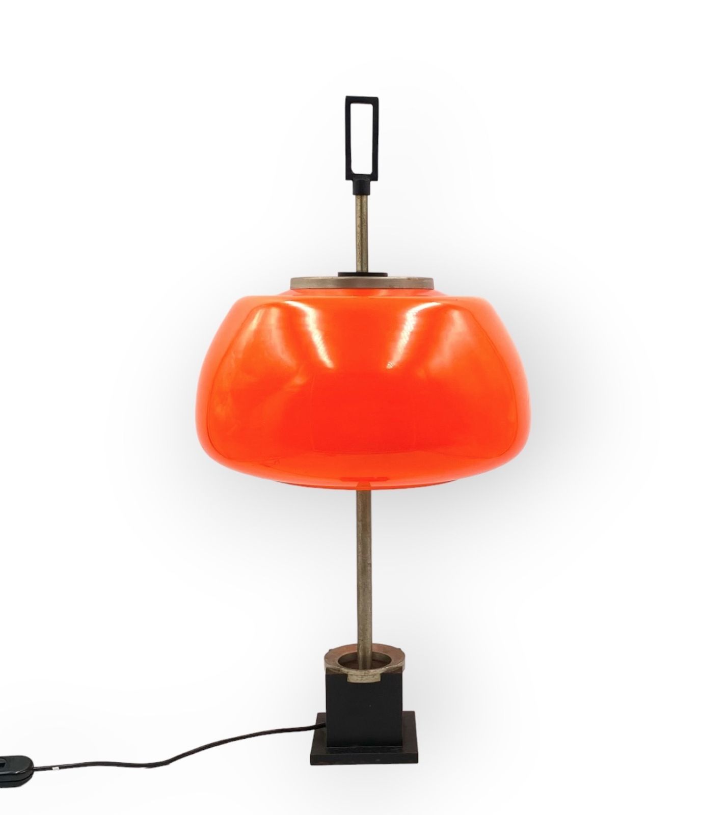 photo buy Oscar Torlasco, Orange Glass Table Lamp, Prod. Lumi, 1960 Ca.