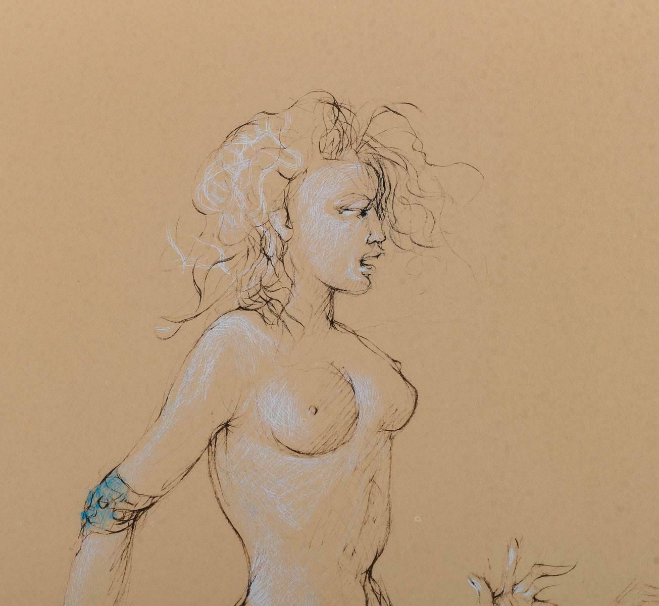 Lithograph By Léonor Fini, Xxth Century. photo furniture