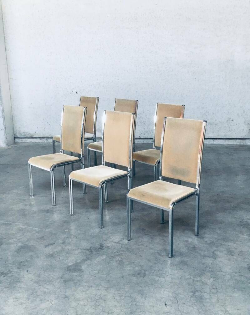 Hollywood Regency Style Dining Chair Set By Romeo Rega, Italy 1970's photo vintage