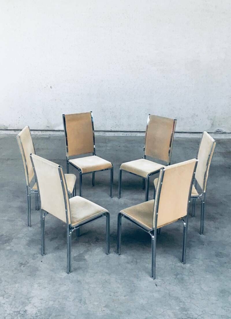 photo furniture Hollywood Regency Style Dining Chair Set By Romeo Rega, Italy 1970's