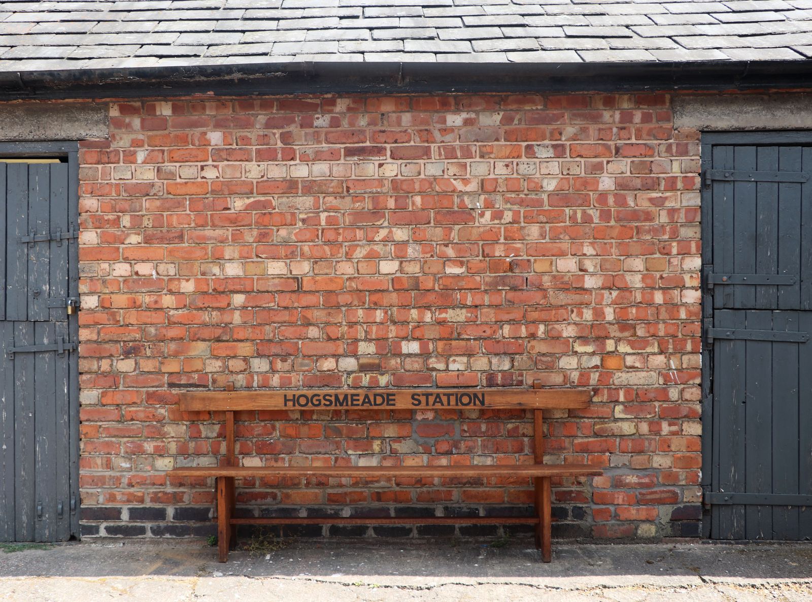 A Lovely Quality Wooden Railway Bench, Later Sign Written For Hogsmeade Station. photo Furniture