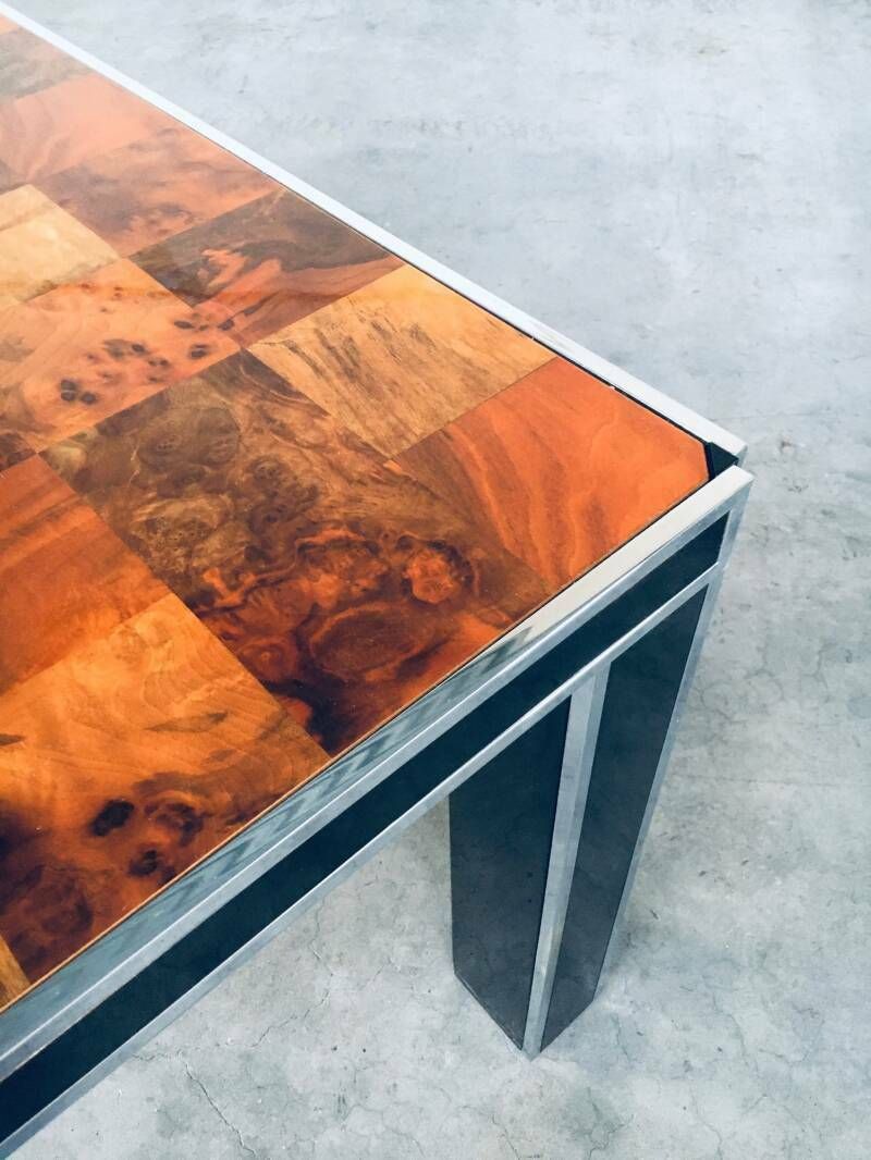 photo vinterior Italian Design Impressive Dining Table By Willy Rizzo For Mario Sabot, 1970's