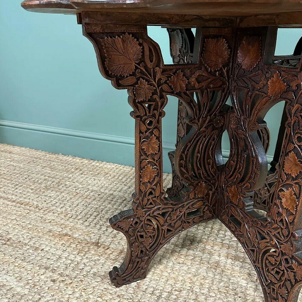 Rare Anglo Indian Antique Carved Table photo 580.0