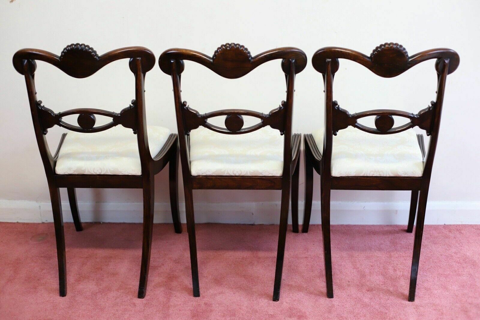 photo vinterior Beautiful Set Of Six Regency Rosewood And Brass Inlaid Dining Chairs