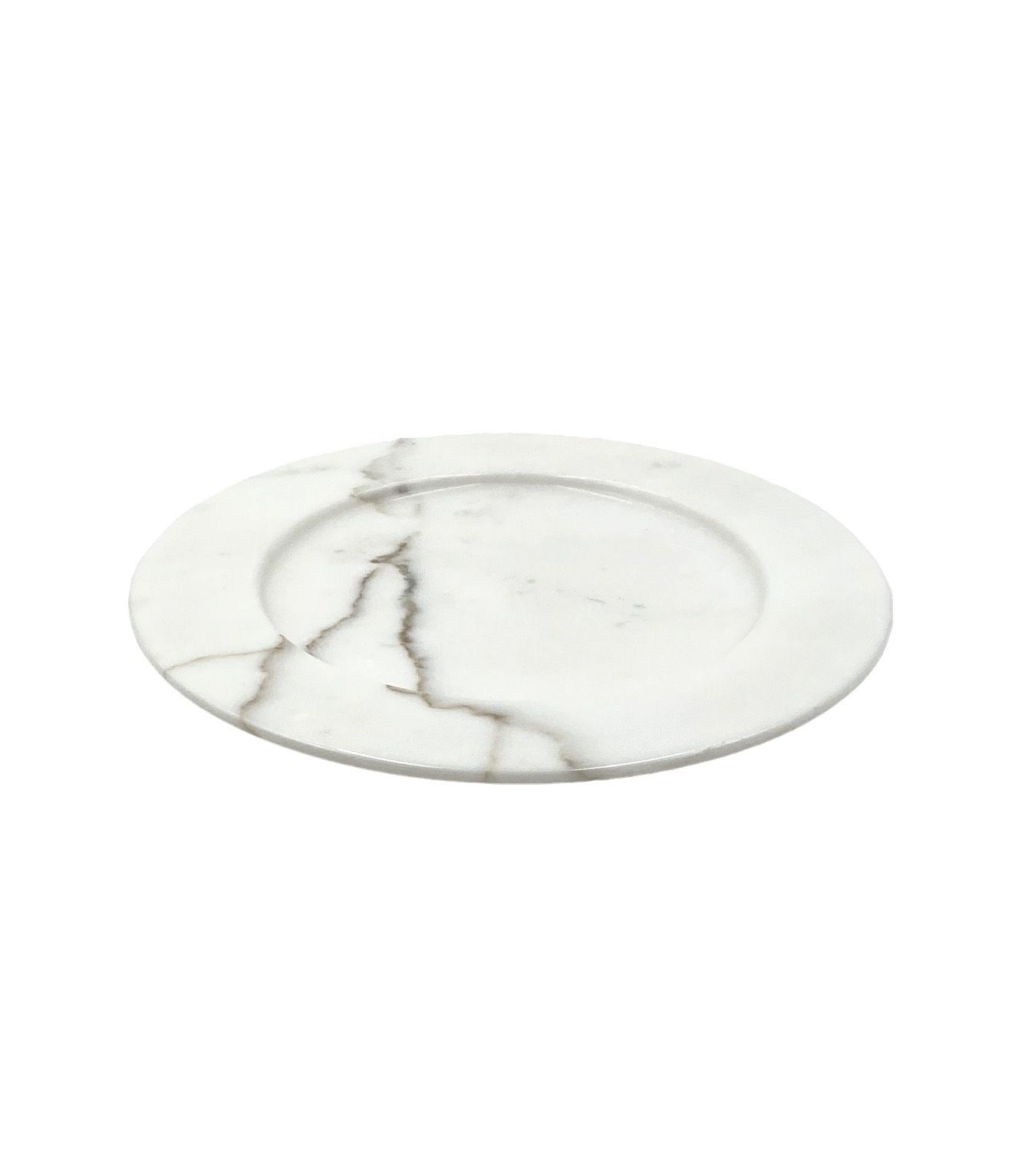 White Carrara Marble Centerpiece / Plate, Up&Up Italy, 1970s photo vinterior