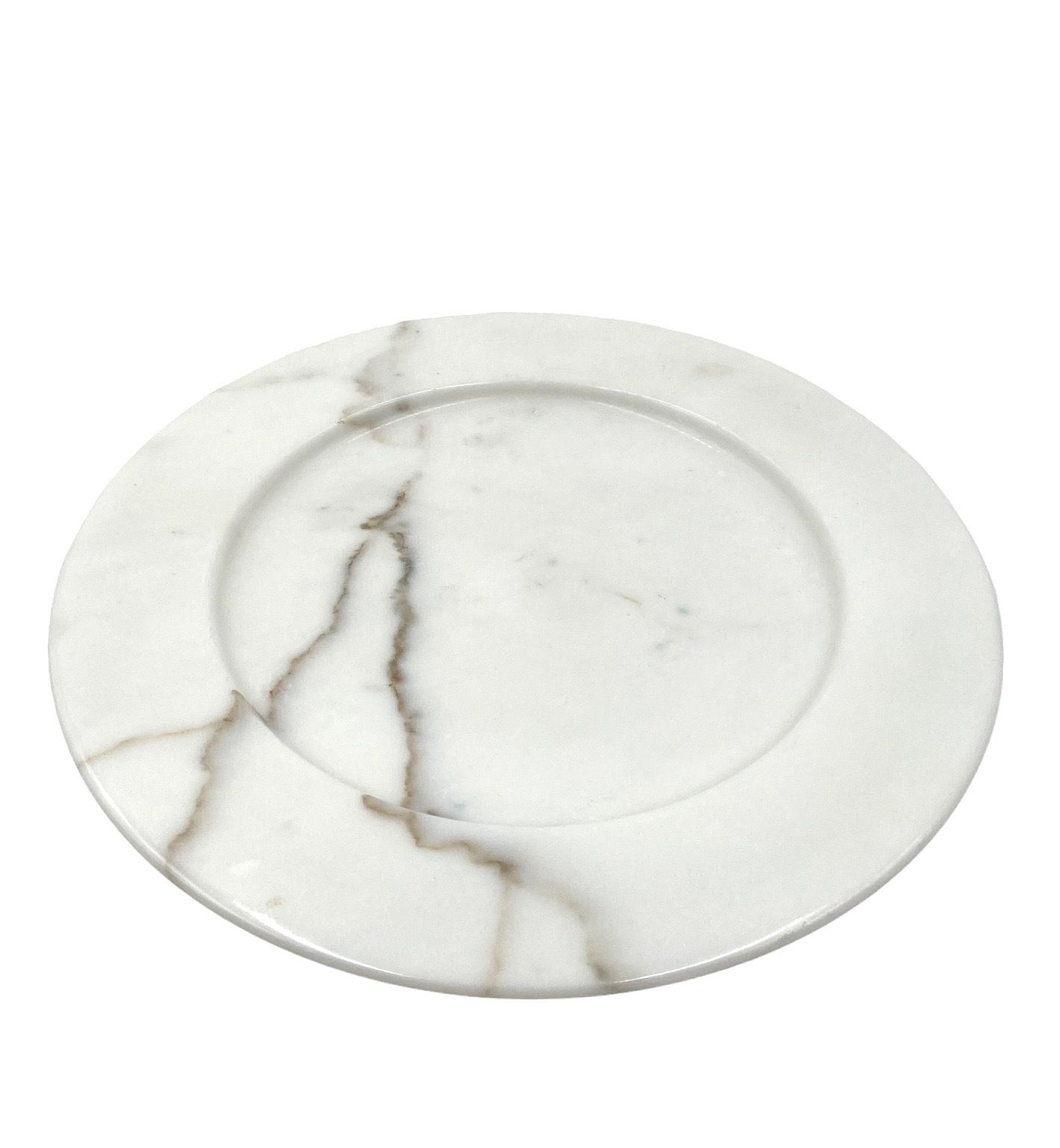 300.0 White Carrara Marble Centerpiece / Plate, Up&Up Italy, 1970s photo