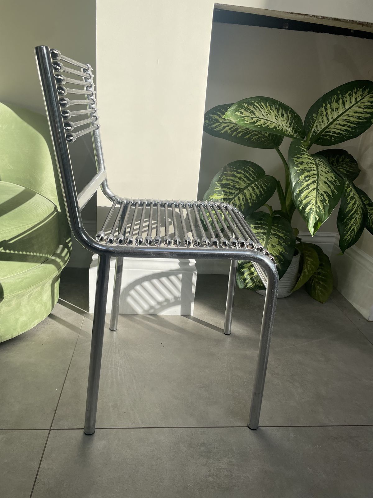 Set Of 4 René Herbst 'Sandows' Chairs Steel And Cord Design 1928 Produced 1970s photo furniture