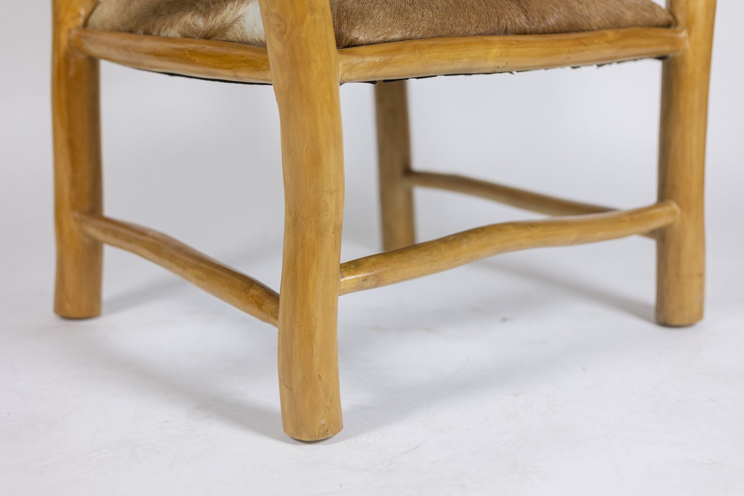 Brutalist Style Armchair In Elm And Goatskin, 1970s photo 1910.0