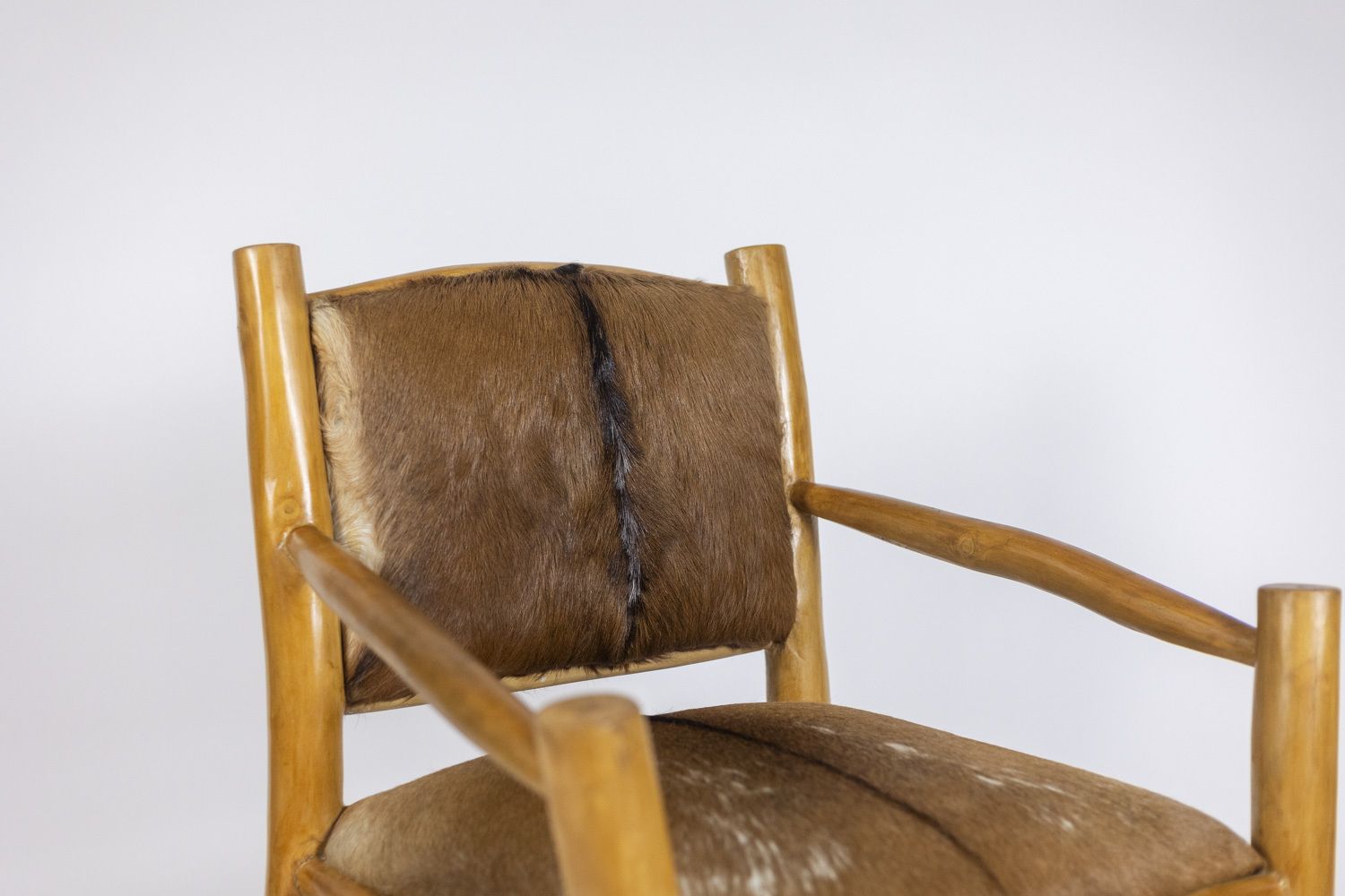 1910.0 Brutalist Style Armchair In Elm And Goatskin, 1970s photo
