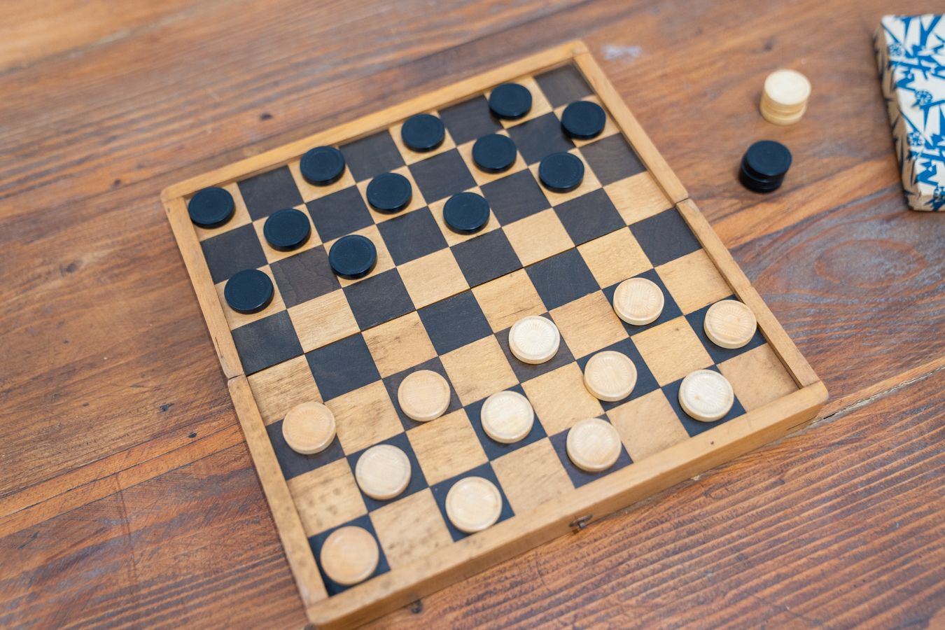 Small Travel Checkers, Beech Wood, 1970