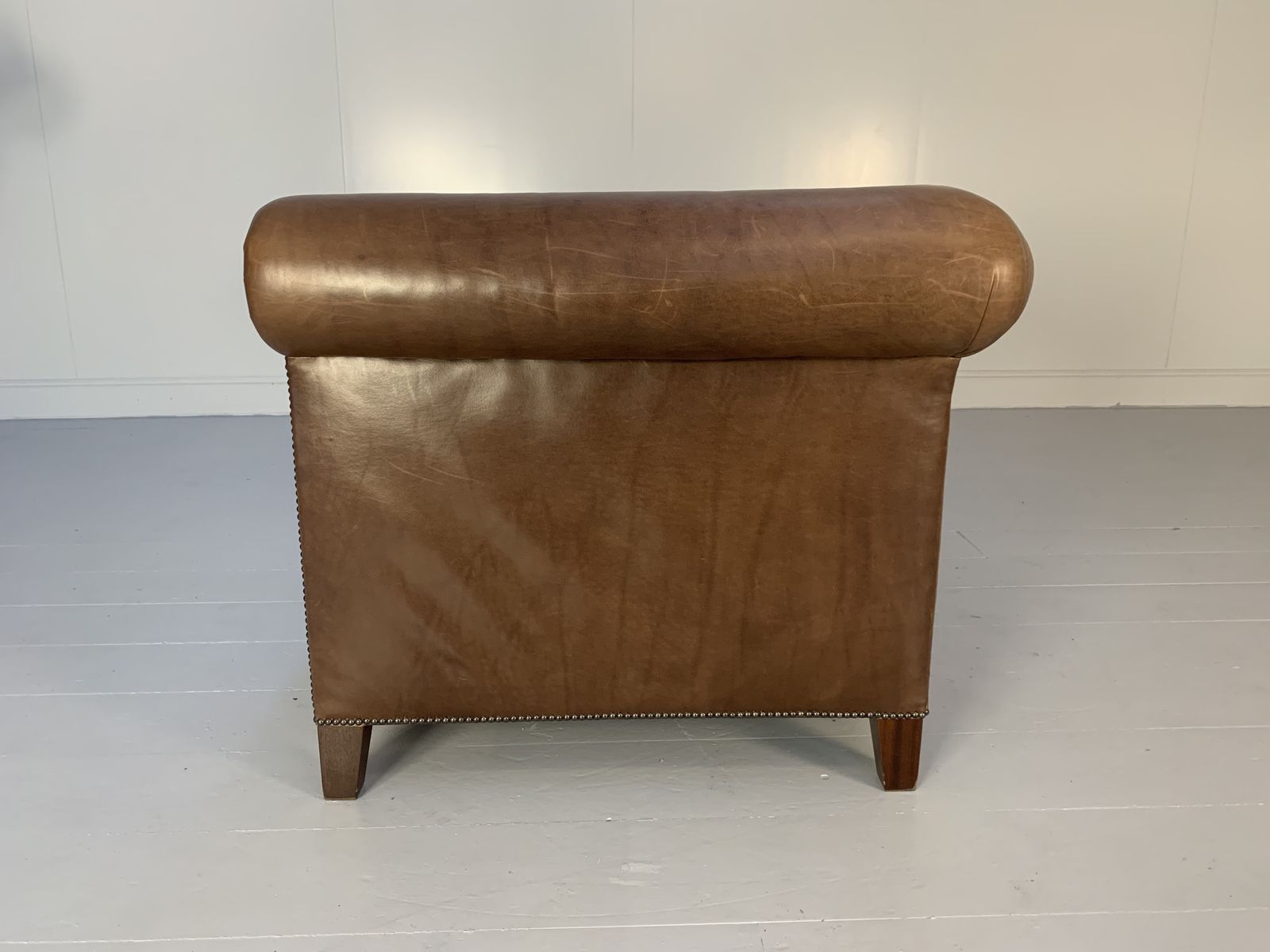 Ralph Lauren “Brompton” 2.5 Seat Chesterfield Sofa – In Brown Leather & Velvet photo Furniture
