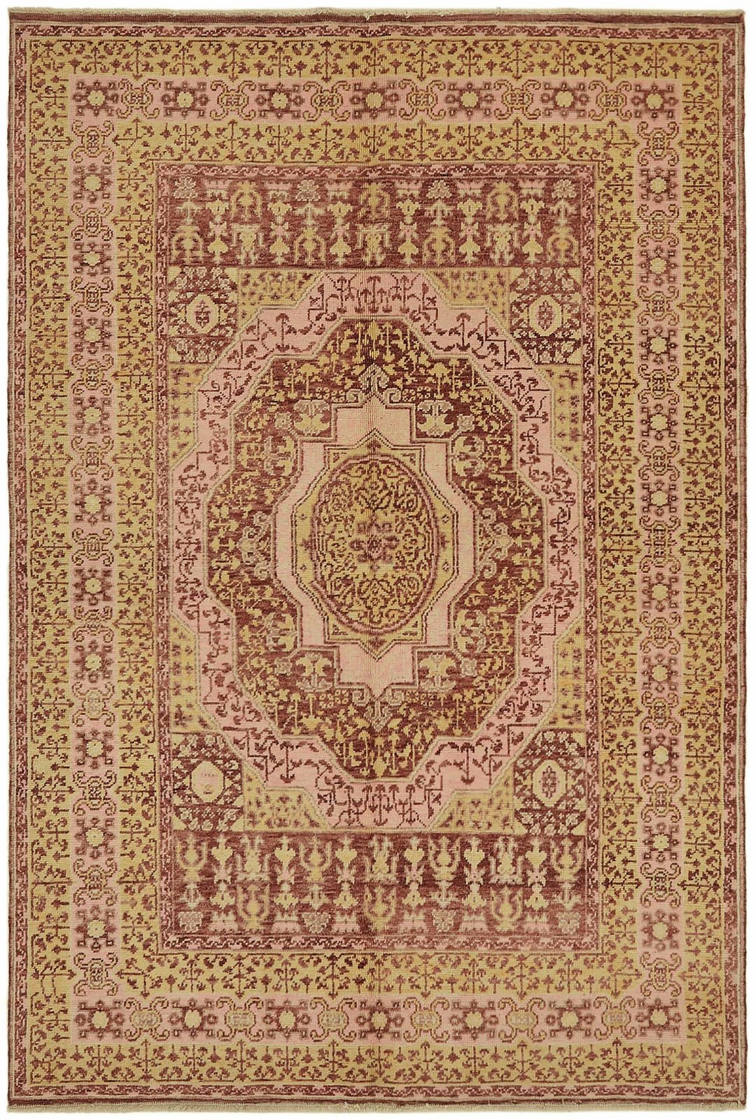 5x8 Beige Oushak Vloerkleed   44459, 2010s photo Textiel