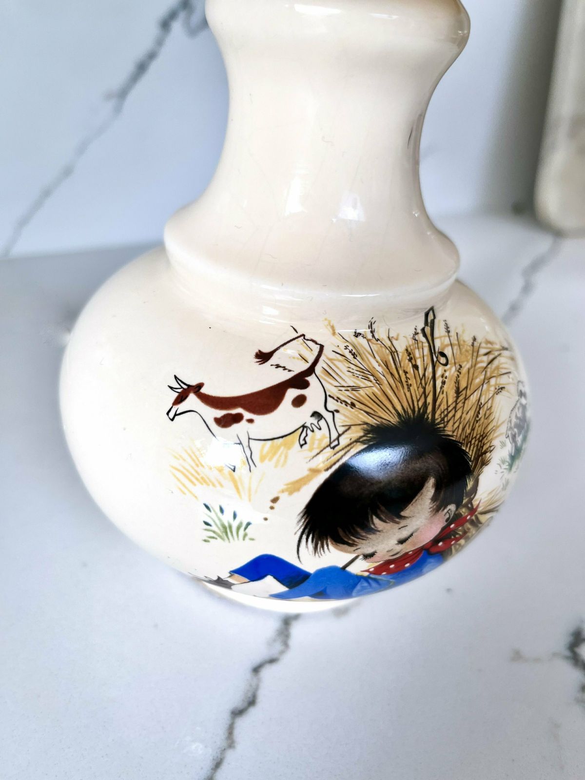 Vintage 1960s Hand Painted Childrens Lamp photo buy